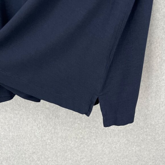 J Jill Wearever Jersey Knit Mock Neck Long Sleeve Top Size L Navy Blue Stretch - Picture 3 of 12